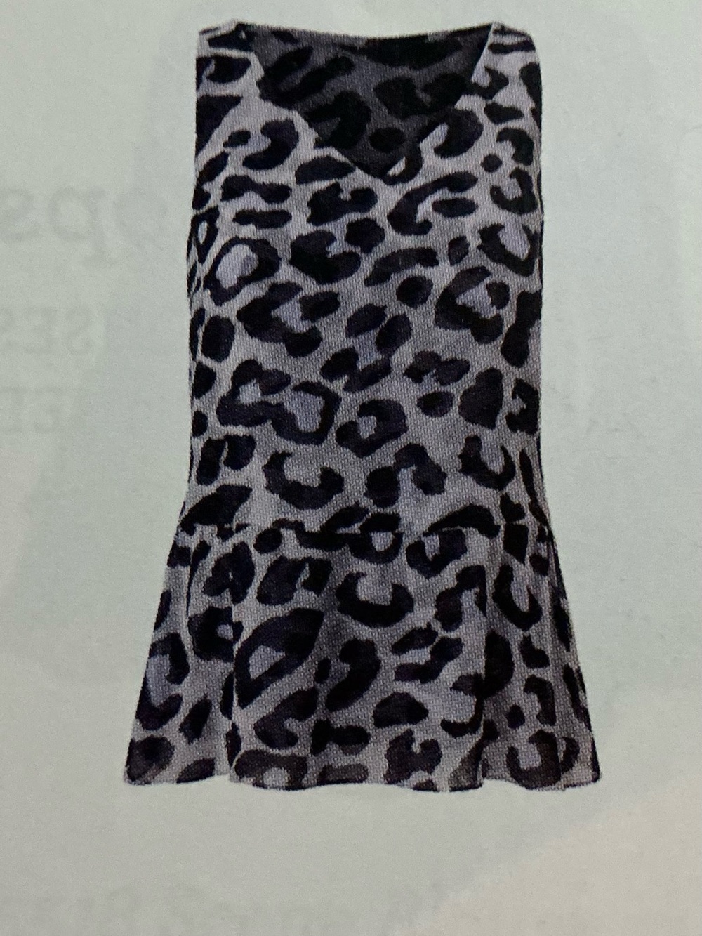 CAbi Gray and Black Leopard Print Sleeveless V-Neck Top